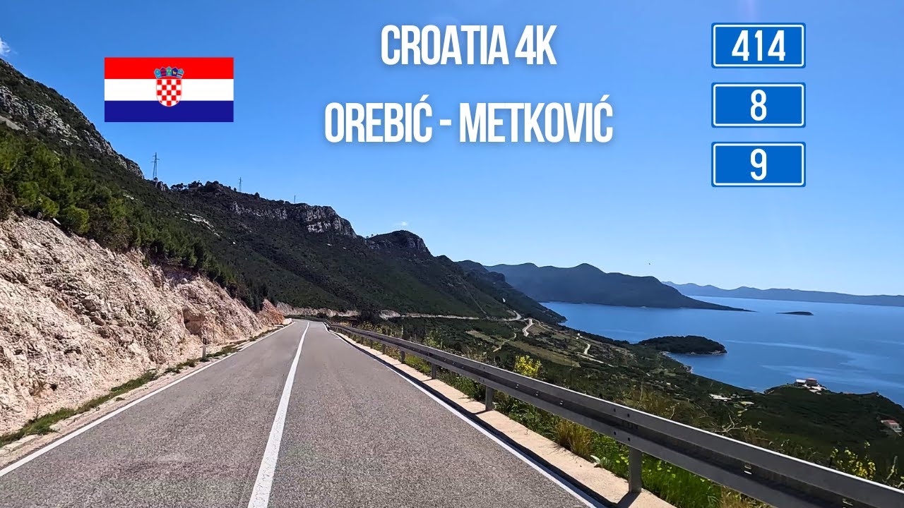 Driving in Croatia from Orebić to Metković over Pelješac Bridge