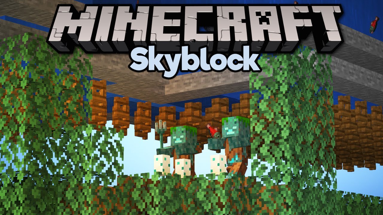 How To Build a Skyblock Drowned Farm! ▫ Minecraft 1.15 Skyblock (Tutorial Let's Play) [Part 25]