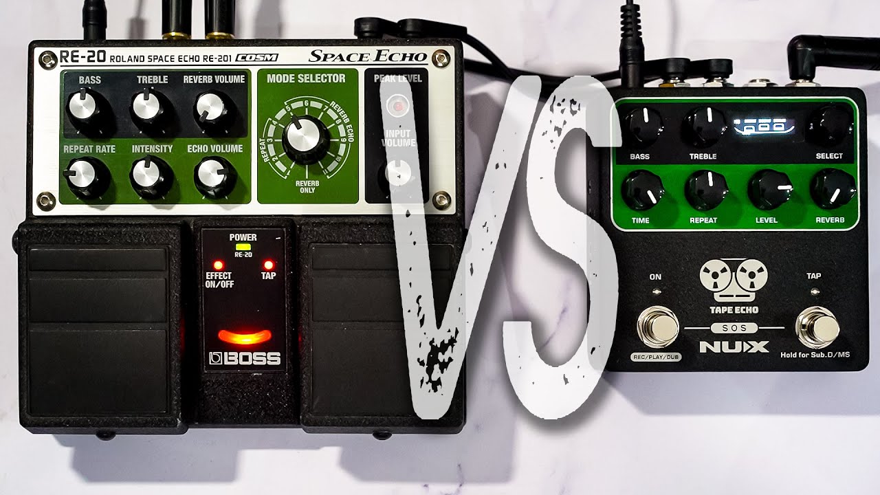 BOSS RE-20 Space Echo VS NUX NDD-7 Tape Echo // Comparison [NO TALK / ONLY TONES]