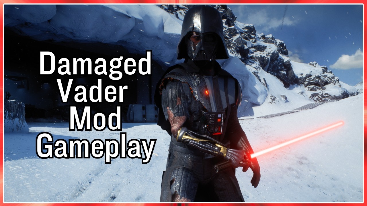 Star Wars Battlefront II - Battle Damaged Darth Vader Mod Gameplay (Cracked)
