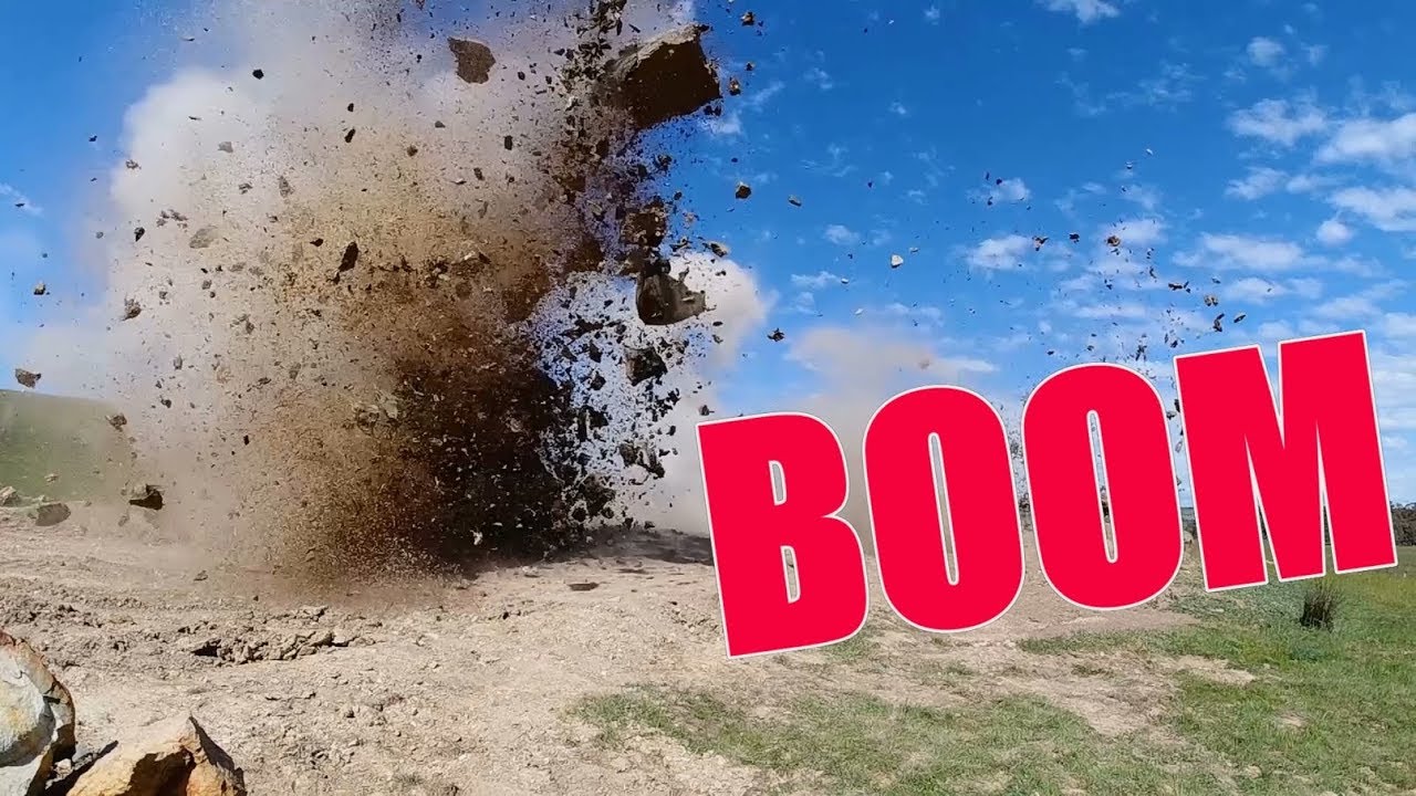 Blasting rocks to clear paddocks part 2