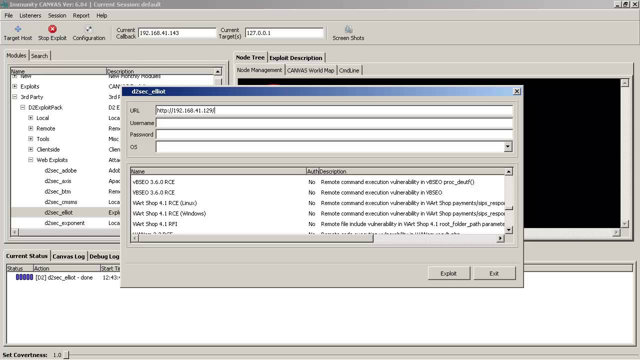 D2 Exploitation Pack - Driving D2 Elliot with Immunity CANVAS