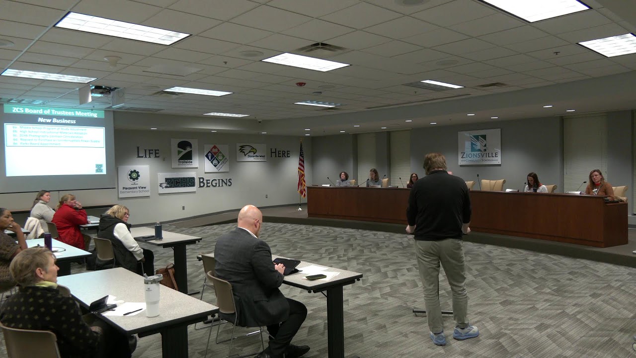 Zionsville Community Schools Board of Trustees Meeting - 12/8/2025