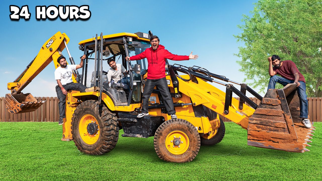 24 Hours In JCB Challenge- क्या हम 24 घन्टे JCB में रह पाएंगे?