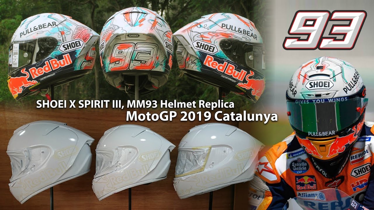 How To Paint Marc Marquez Helmet | MotoGP 2019 Catalunya | SHOEI X Spirit III