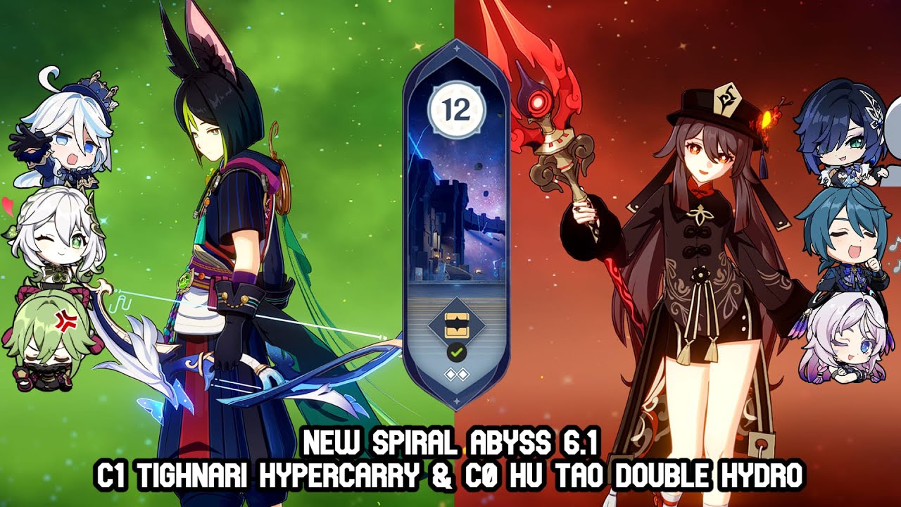 C1 Tighnari Hypercarry & C0 Hu Tao Double Hydro | Genshin Impact Spiral Abyss 6.1 | Floor 12 (9★)