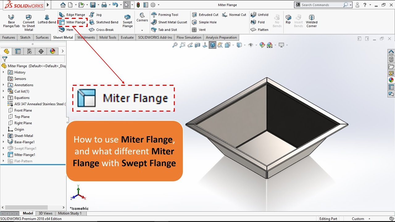 Quick Tips - Miter Flange (Sheet Metal) In Solidworks