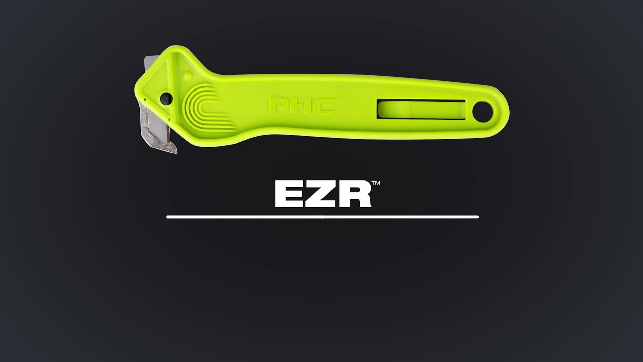 How to use the EZR Safety Cutter for cutting tape, boxes, plastic straps, zip ties and shrink wrap
