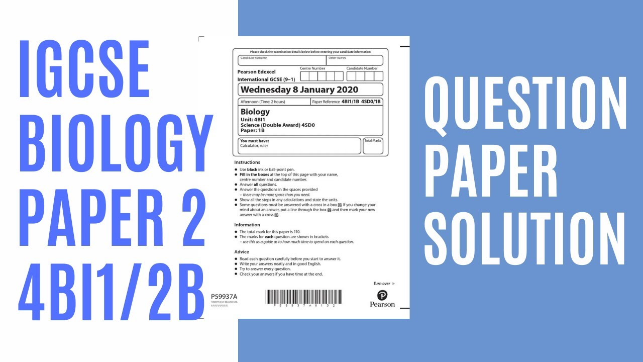 IGCSE(9-1) | JAN 2020 | BIOLOGY | PAPER 2 | 4BI11/1B.