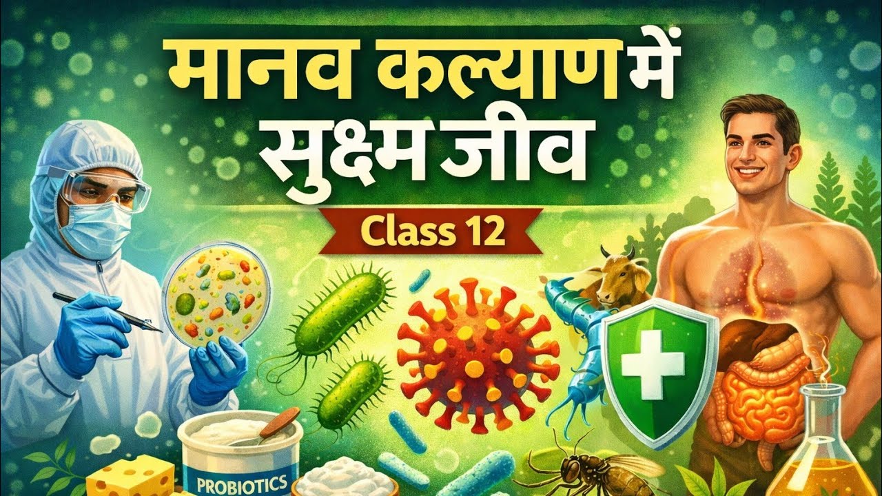 मानव कल्याण में सूक्ष्म जीव | Class 12 Biology | Microbes in Human Welfare | Hindi