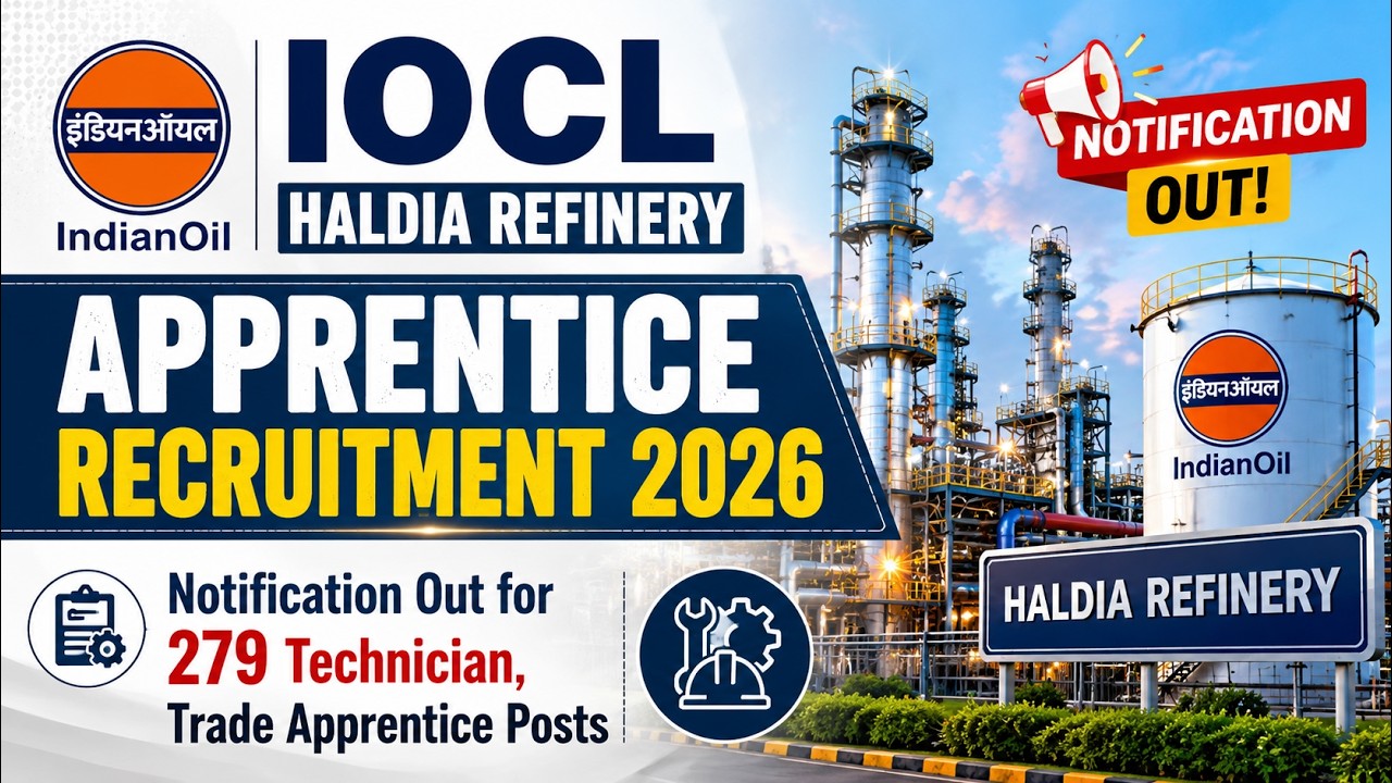 Indian Oil Corporation (IOCL), Haldia Apprentice Recruitment 2026 for Technician, Trade Apprentice.