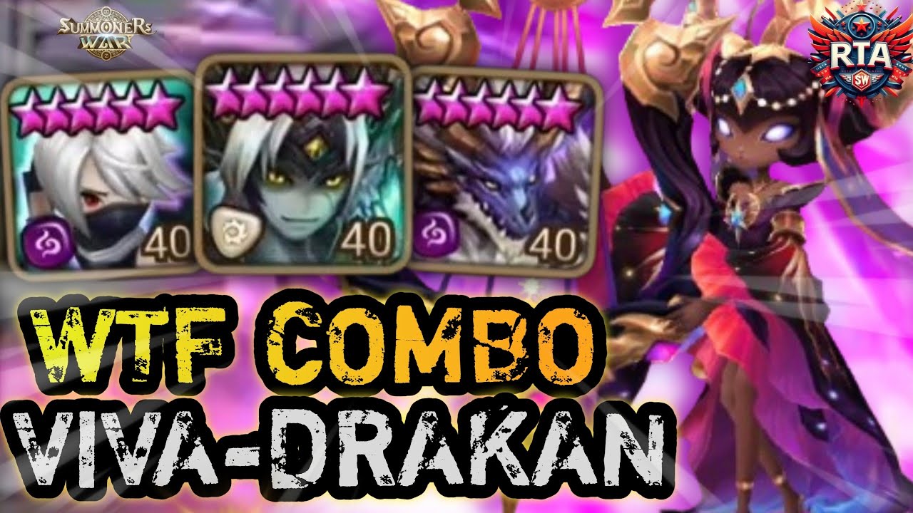 300 IQ COMBO! VIVA-DRAKAN-LUCITER - Summoners War RTA