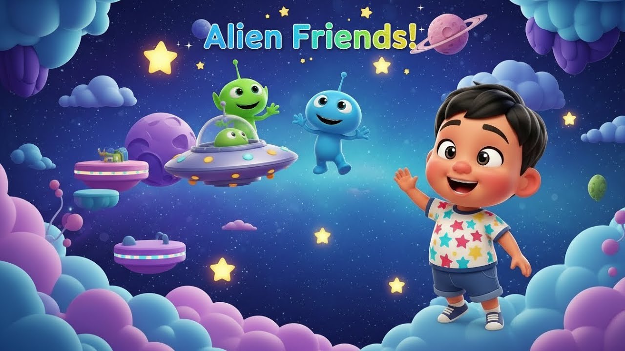 Alien Friends Say Hello! 👽 | Fun Space Song for Kids | GheeGee TV
