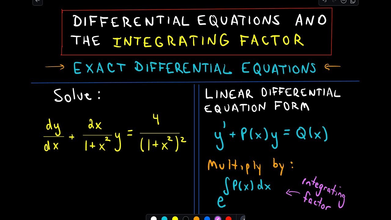 ❖ Integrating Factor to Solve a Differential Equation ❖
