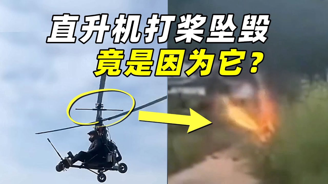 网红驾机直播，竟空中打桨坠机身亡，揭秘旋翼头的坑爹设计【萌萌战队】