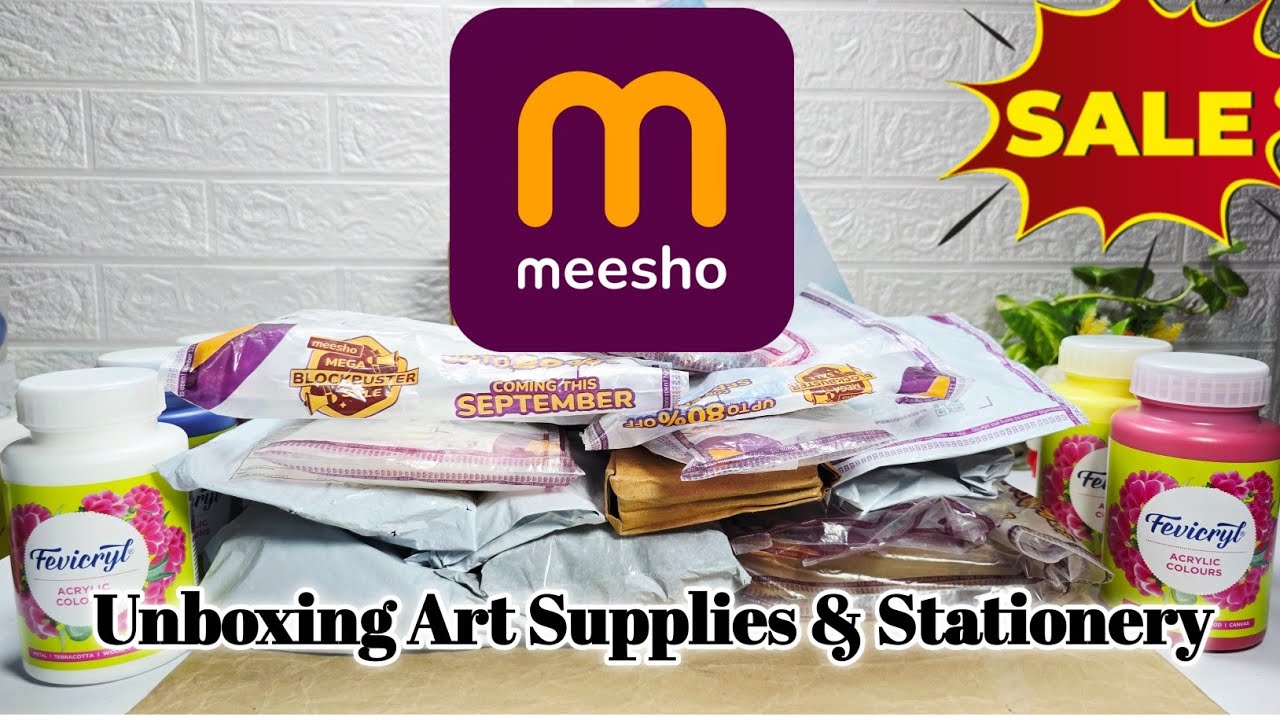 Unboxing Huge Art Supplies and Stationery From @Meesho | Art Supplies for Beginners 