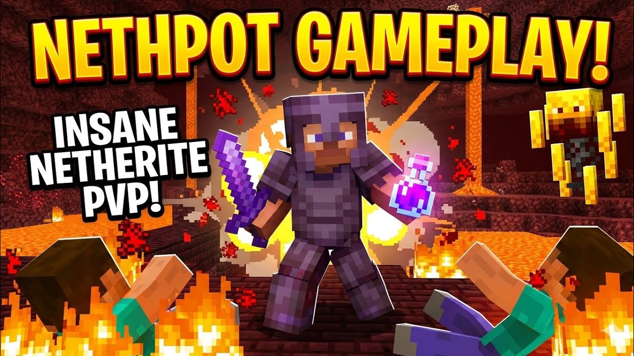 Nethpot Gameplay On MojoLauncher mobile. #Minecraft #Nethpot #Moile #Netherite #PvP #SenpaiSpider