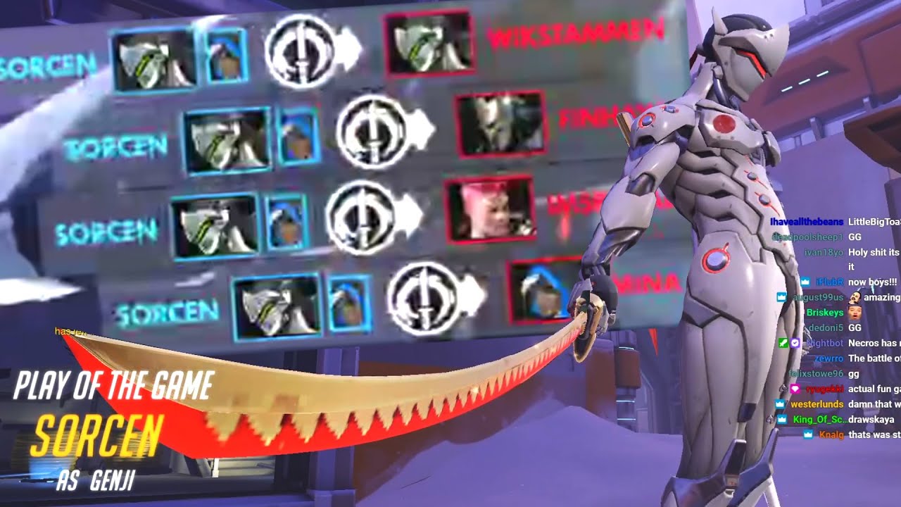 NECROS GENJI GOD! POTG! [ OVERWATCH SEASON 22 TOP 500 ]
