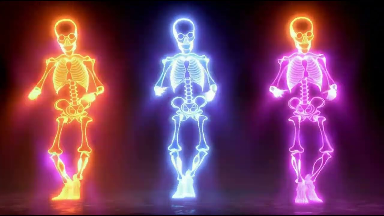 Dancing Skeletons 💀 Halloween Party Background Loop (No Sound) - Haunted Visuals - Loop Video