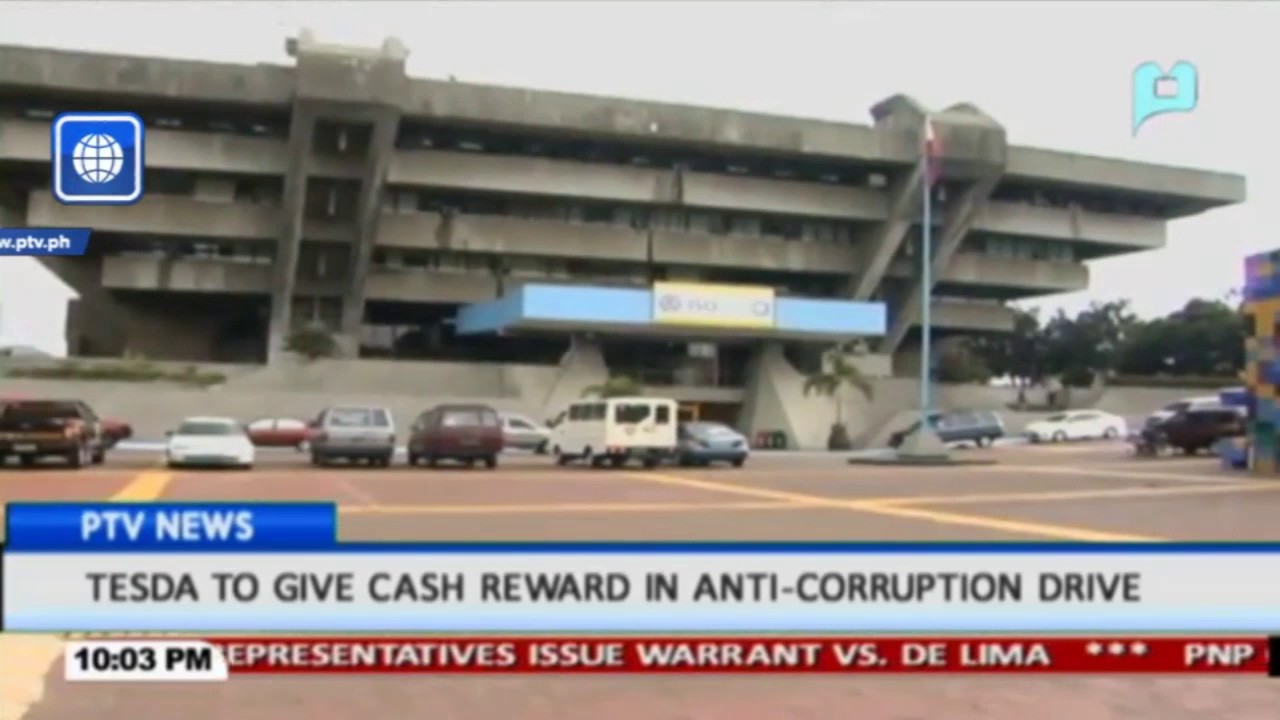TESDA to give cash reward in anti-corruption drive