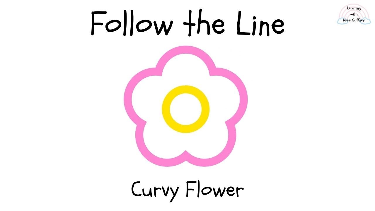 Follow the Line | Curvy Flower | Air Tracing for Kids