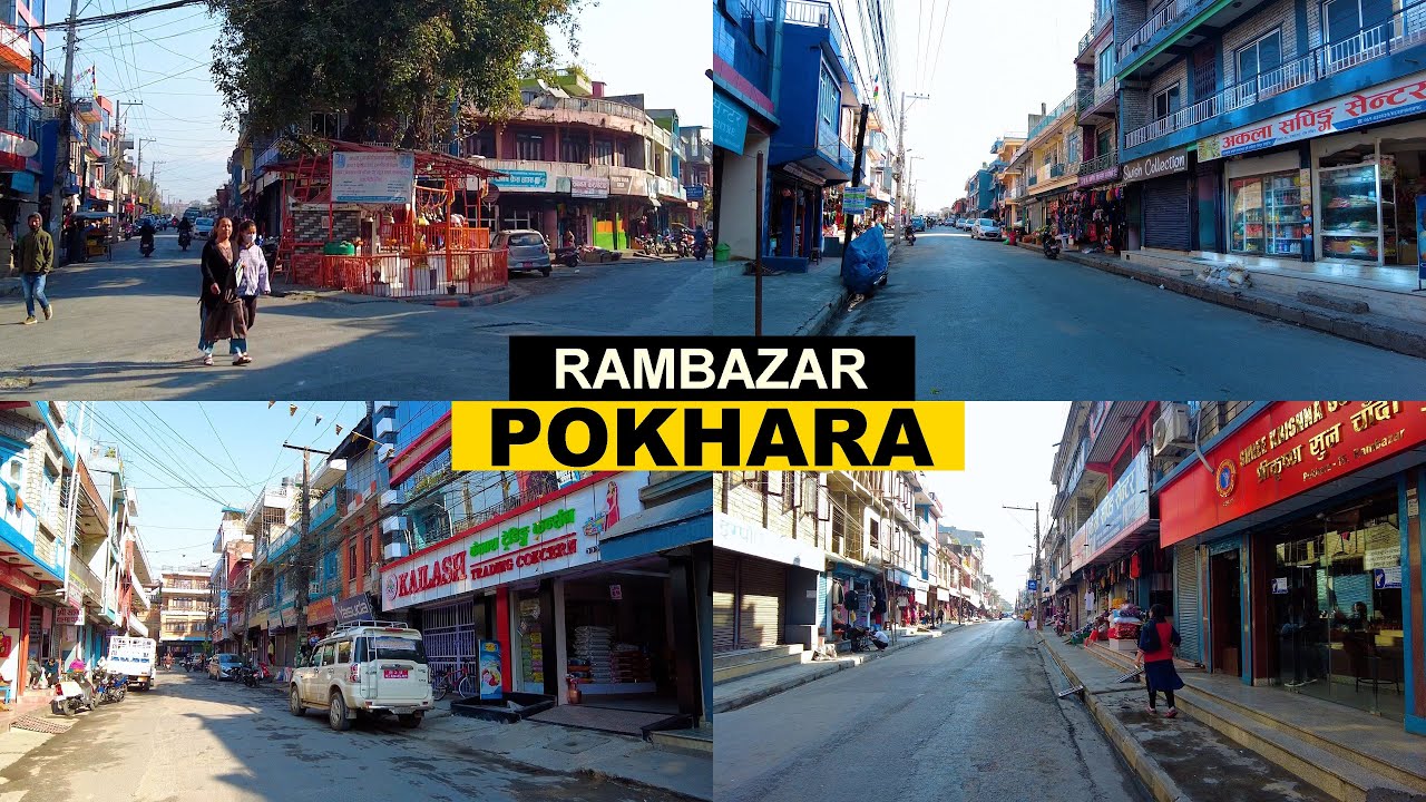 Rambazar, Pokhara [4K🇳🇵]  Virtual Walking Tour Nepal 2023