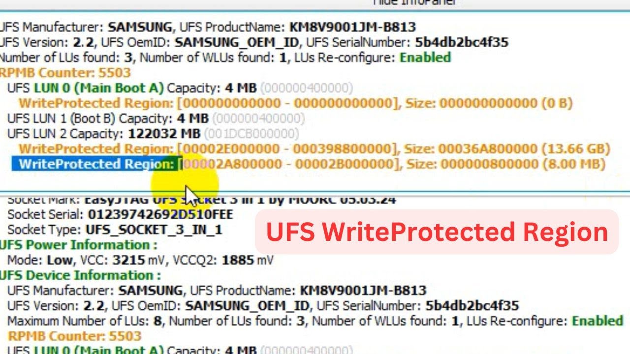 UFS WRITE PROTECTED REGIONS WITH EASY  JTAG STEP BY STEP