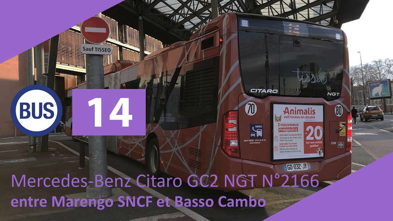 Bus - Ligne 14 Mercedes-Benz Citaro GC2 NGT N°2166 entre Marengo SNCF et Basso Cambo