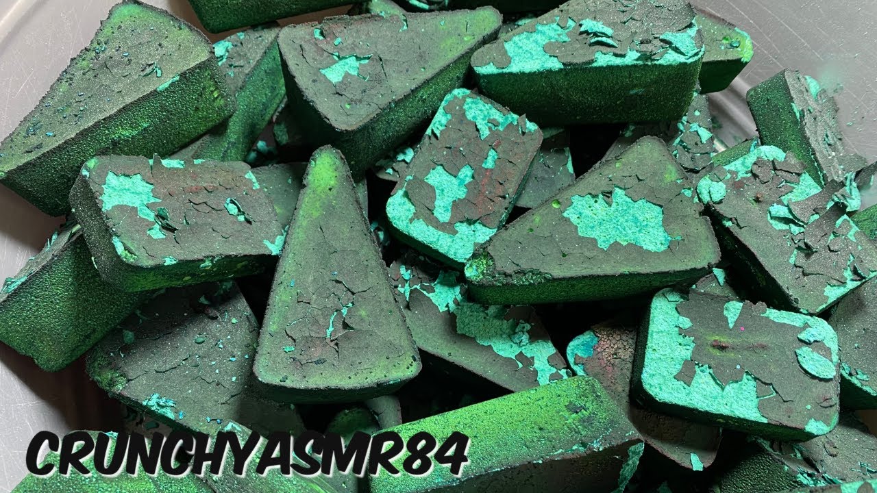 Green Gym Chalk Slices | Oddly Satisfying | ASMR | Sleep Aid