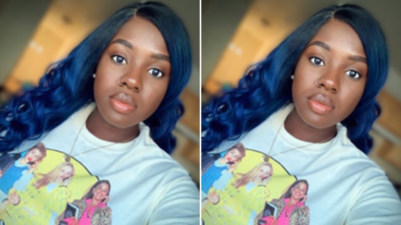 WATERCOLOR METHOD | BLUE HAIR WITH DARK ROOTS | UPSCALE REMI VIRGIN HAIR | SAMSBEAUTY
