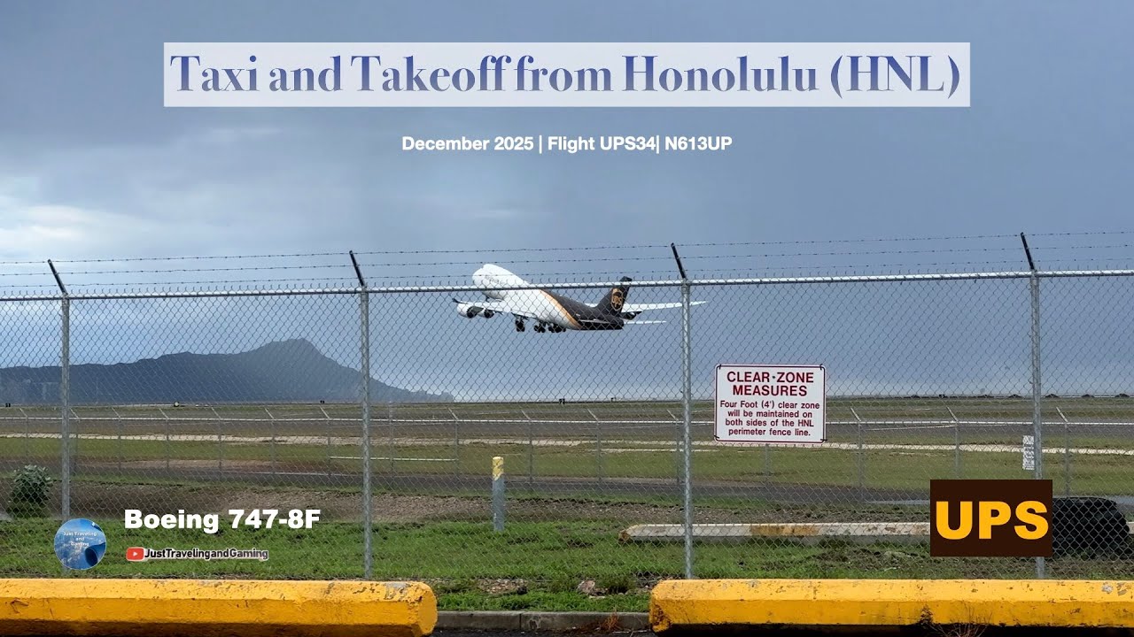 🇺🇸 UPS Boeing 747-8F | HNL Plane spotting on Cloudy Day 🌧️ 🏝️ | HNL - SYD | Dec 2025 