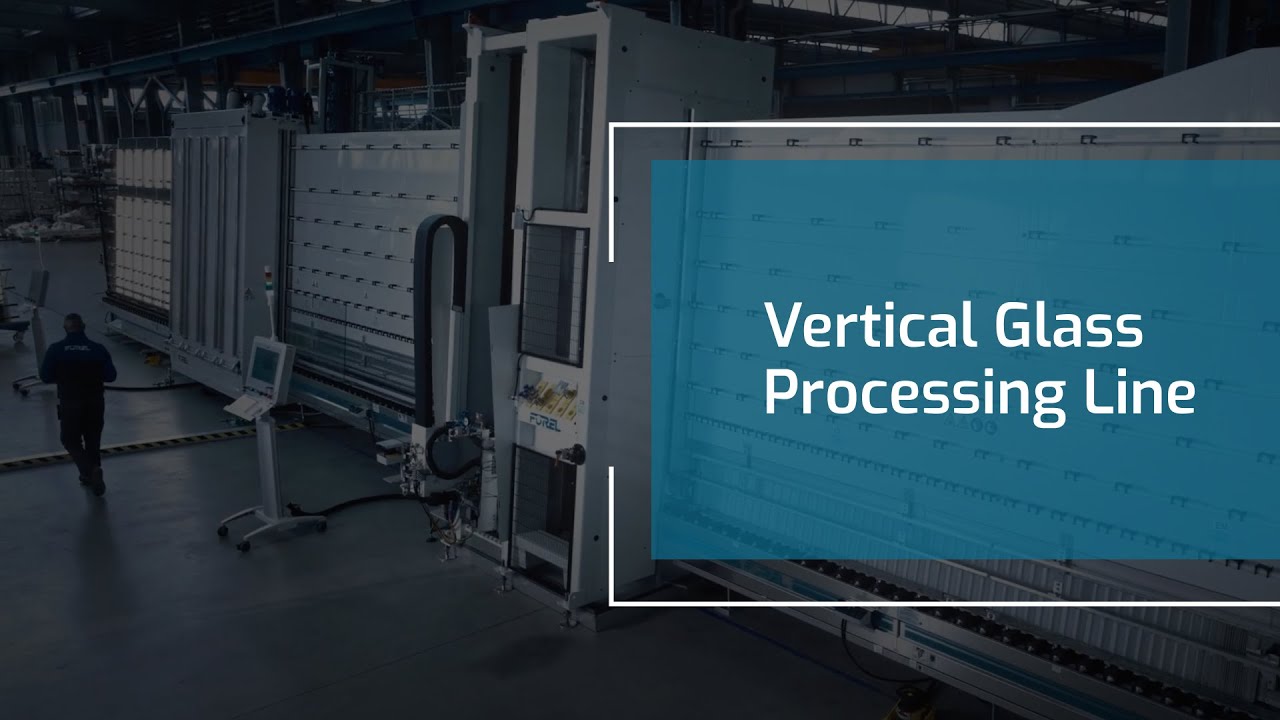 Vertical glass processing line: complete configuration