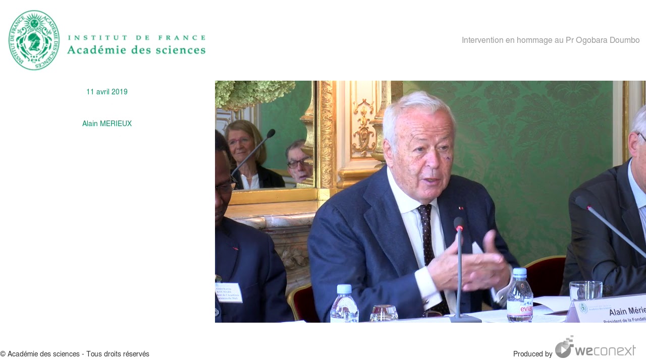 Intervention en hommage au Pr Ogobara Doumbo par Alain Merieux