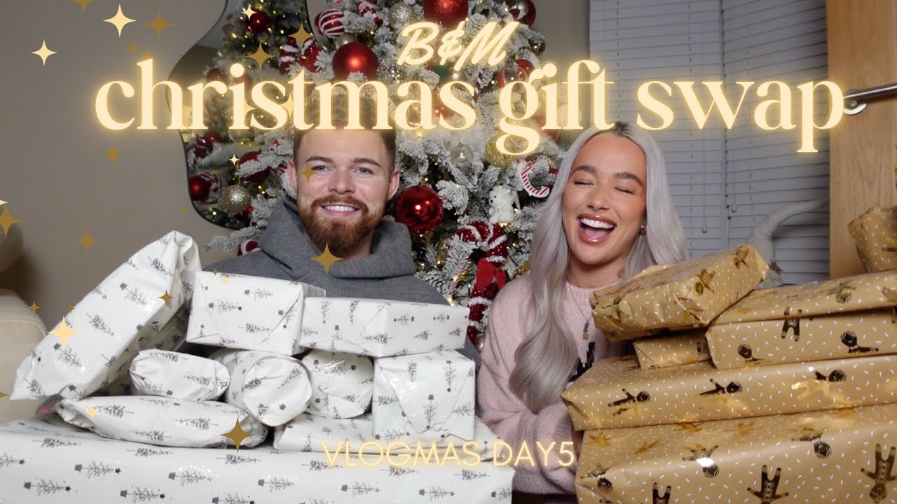 christmas gift swap 🎅🏼🎁 with my fiancé 🫶🏼 | £50 b&m gift challenge! VLOGMAS DAY 5