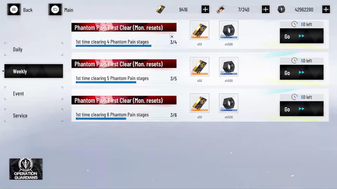 PGR Weekly Reset Monday - Punishing Gray Raven - Cabby Live