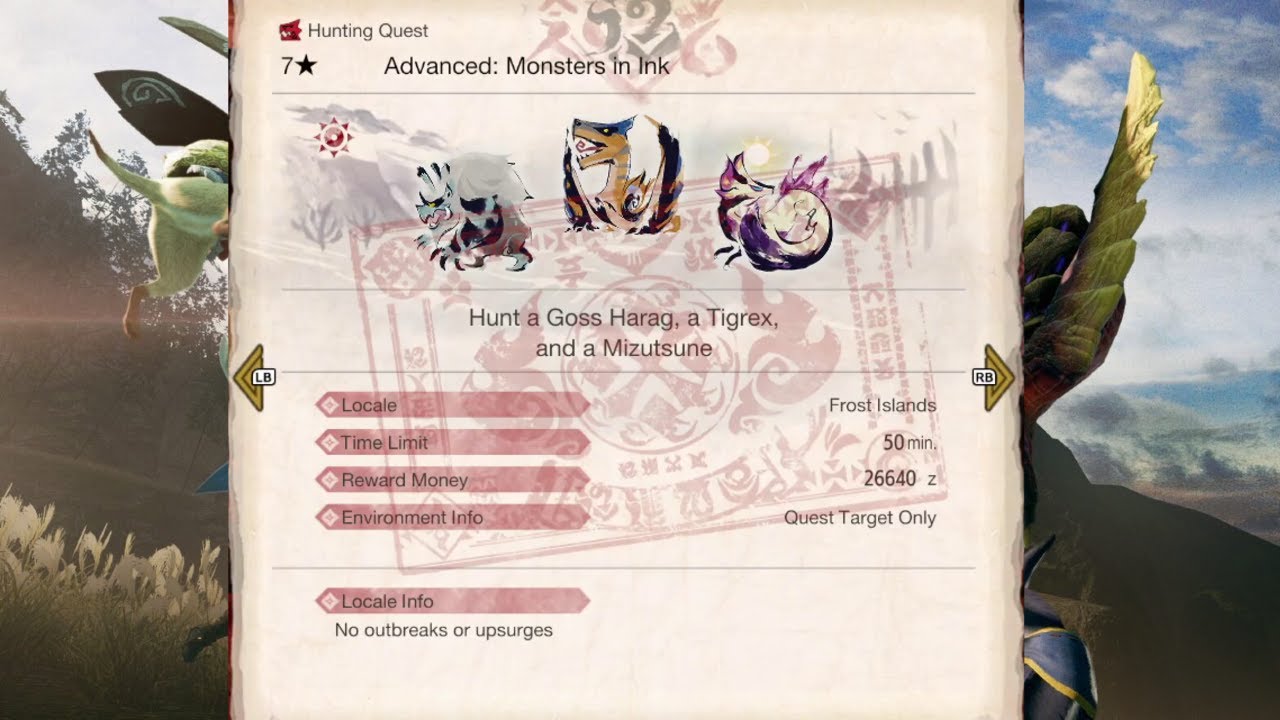 Advanced: Monsters in Ink | Monster Hunter Rise Hub Quest 128