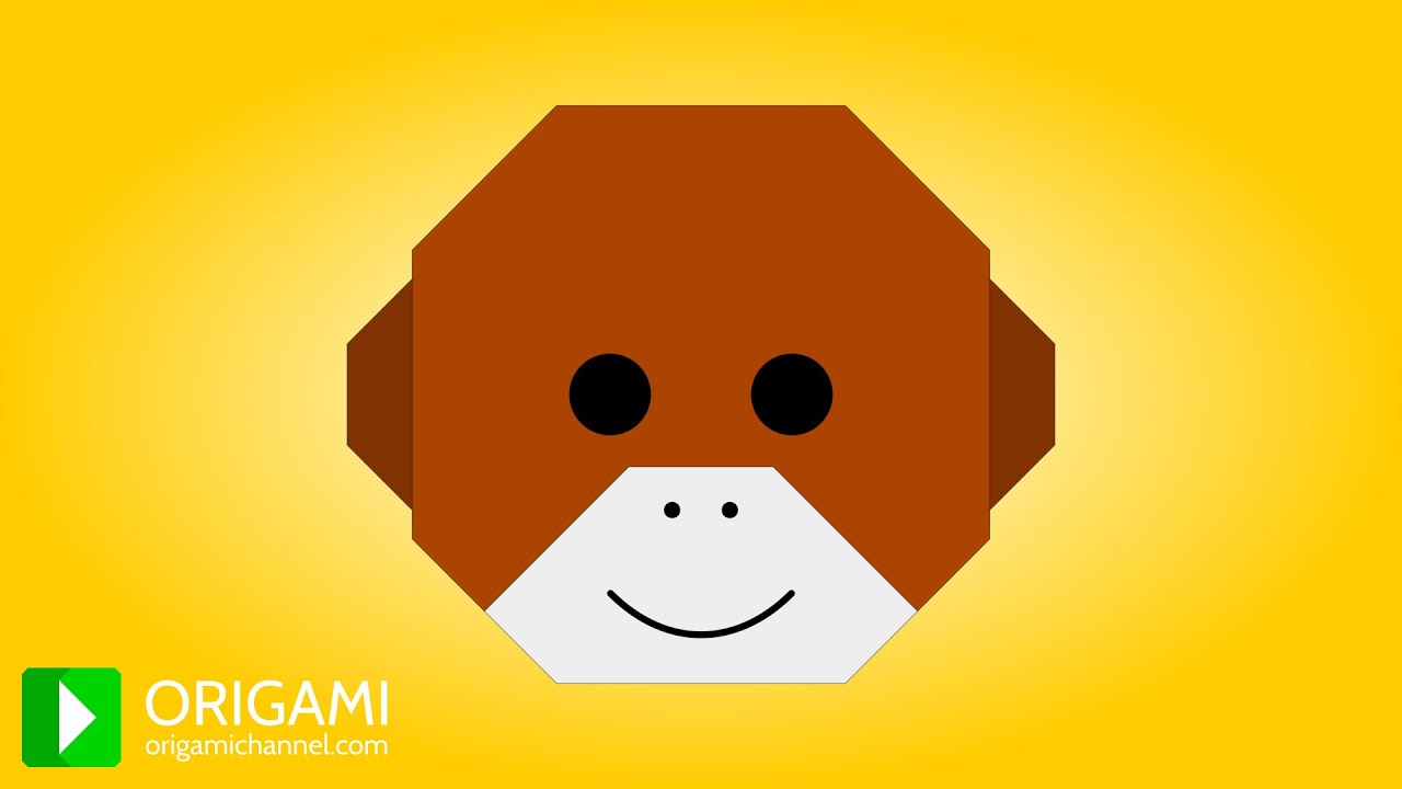 How to Make an Origami Monkey Face 🐵 3D Animated Tutorial! (4K)