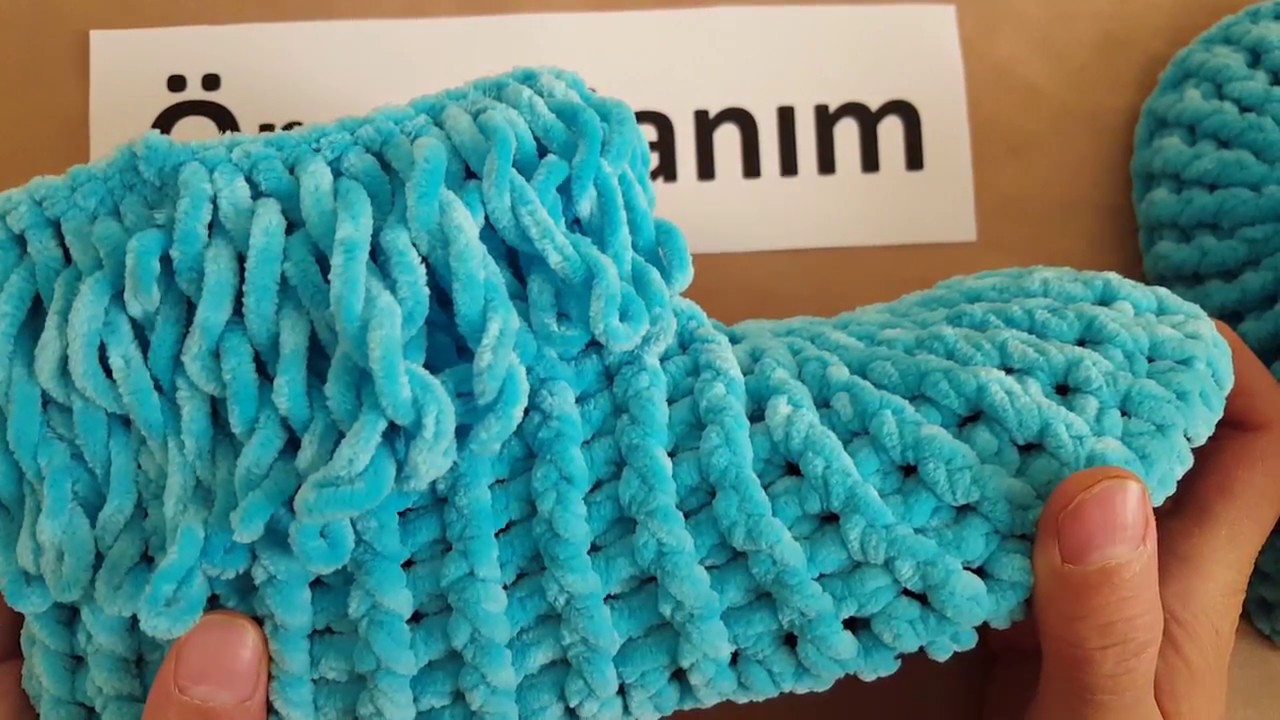 Kolay Kadife Bot Yapımı - Kolay Püsküllü Patik Modelleri - Children's Booties Model