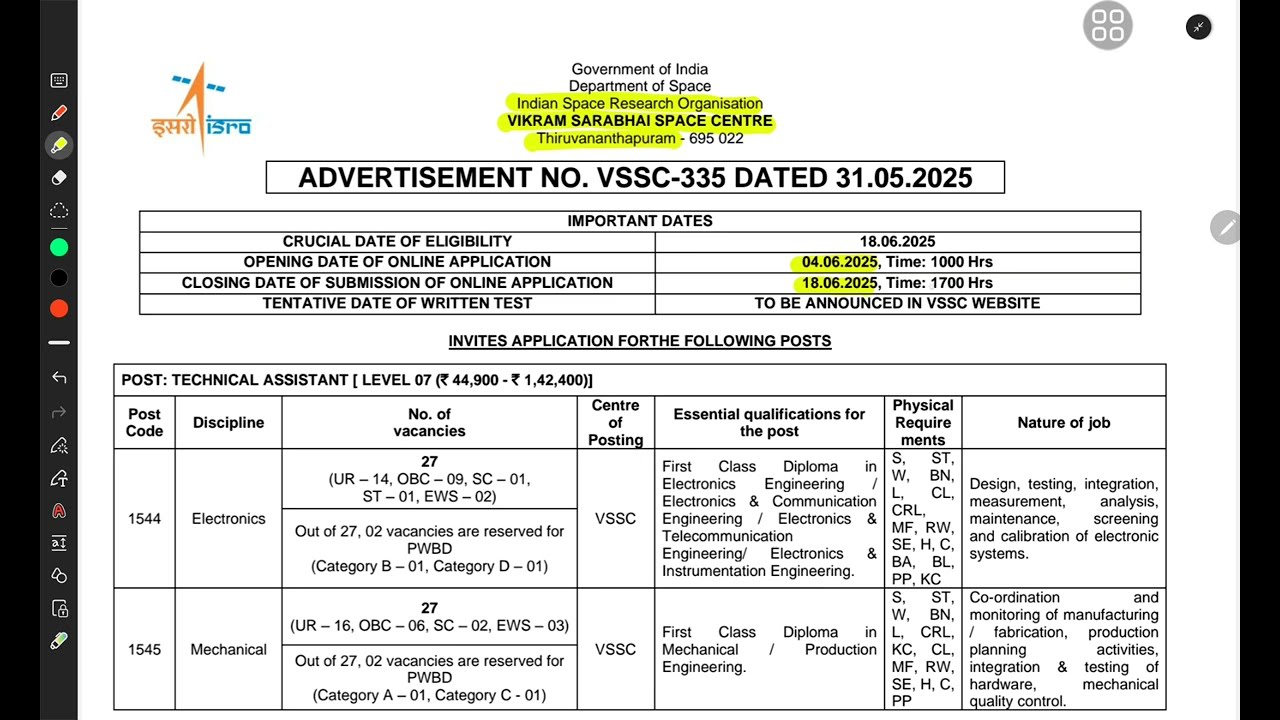ISRO Recruitment 2025 | ISRO Latest Vacancy | ISRO Vacancy Complete Details #isro