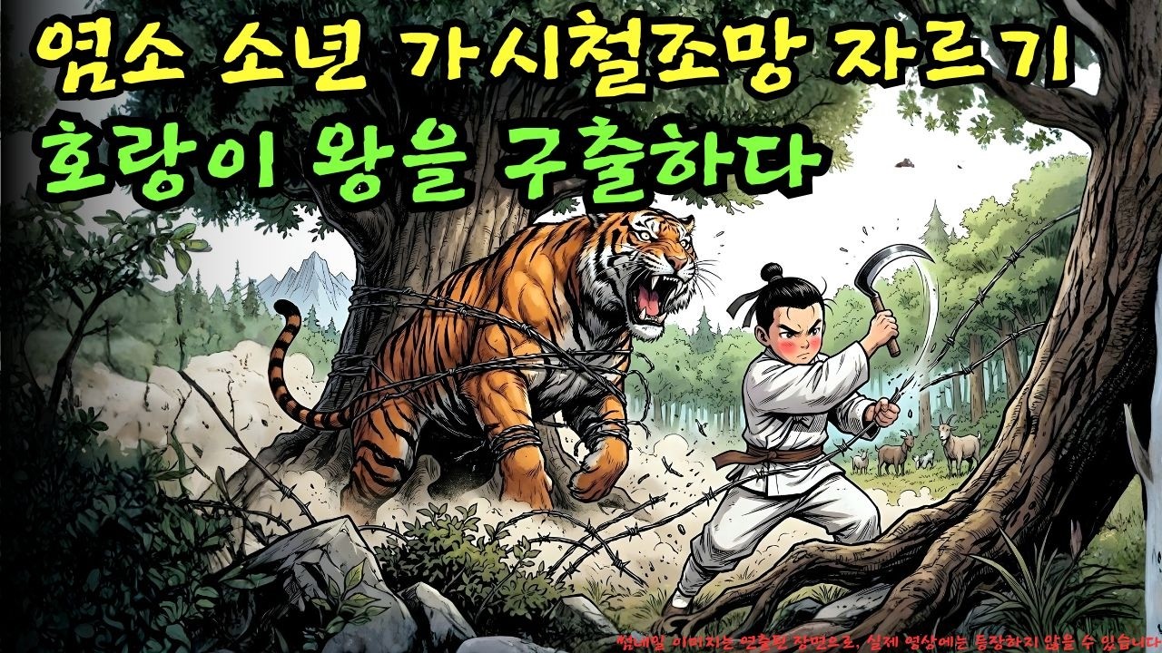 👉 용감한 염소 치는 소년, 사냥꾼의 철망을 낫으로 끊어 호랑이 왕을 풀어주다… 이 행동은 위험하지 않을까? | 야담 |옛날이야기 |민담 |전설 | 설화