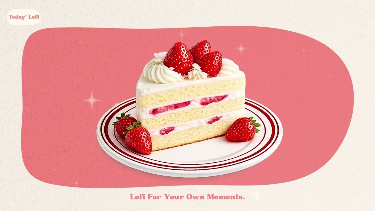 Strawberry Shortcake 🍓🍰 Dreamy City Pop Lofi | Sweet Cafe BGM for Study & Work [2Hours]