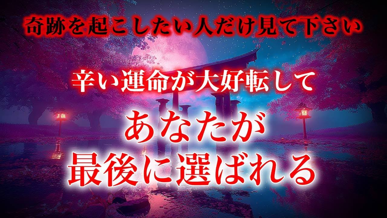 【※奇跡を起こしたい人だけ見て下さい】辛い運命が大好転して　あなたが最後に選ばれる【ソルフェジオ周波数（528Hz） 相思相愛 恋愛成就 両想い 両思いになれる曲 連絡が来る曲 告白される音楽】