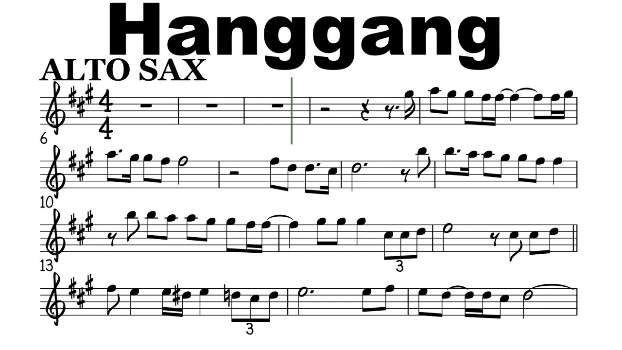 Hanggang Alto Sax Sheet Music Backing Track Play Along Partitura