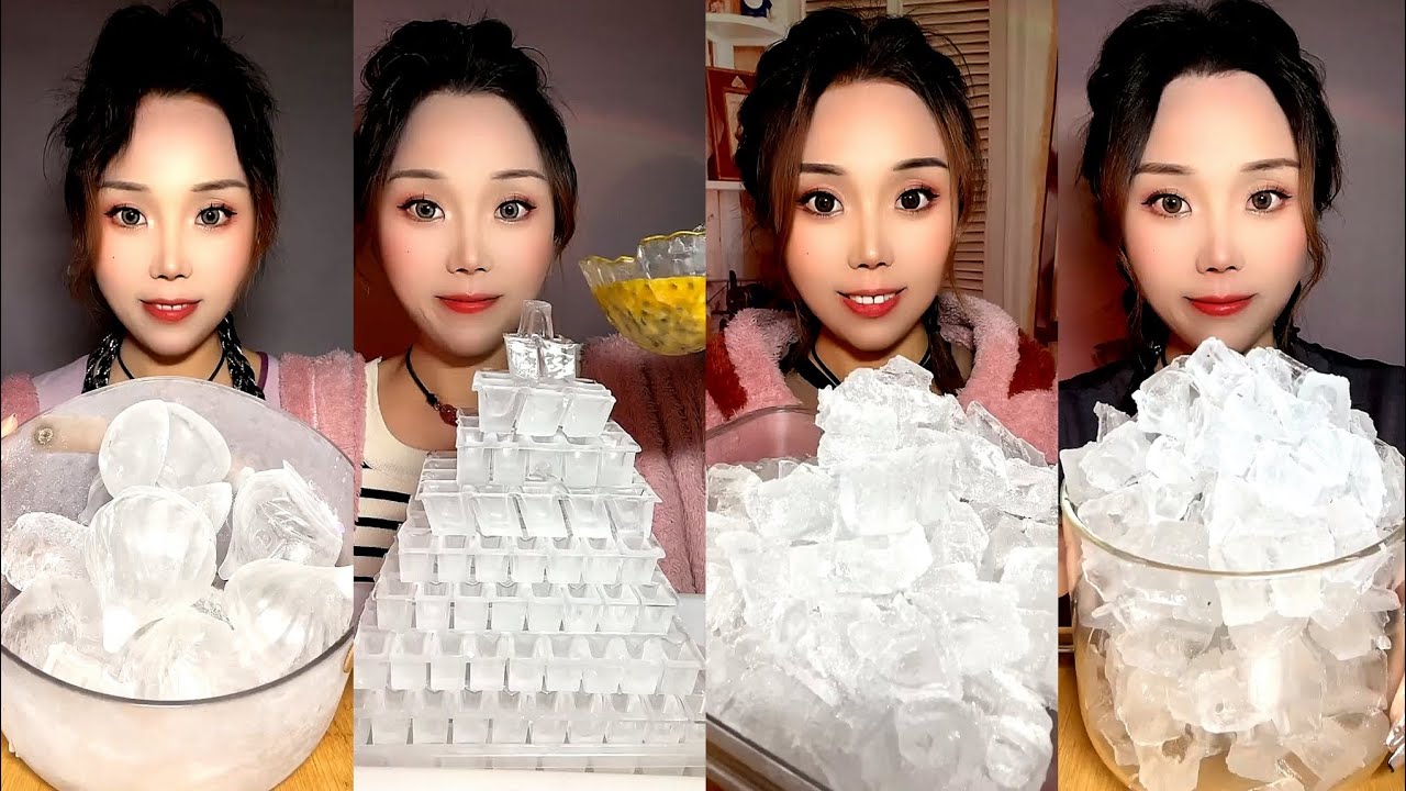 SOLO 4 / ASMR HARD ICE EATING / THIN ICE / ICE CUBES / WHITE ICE. ICE EATING