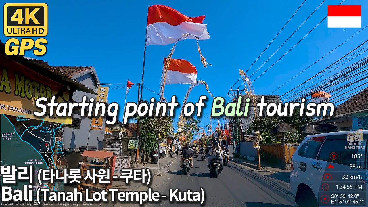4K Bali Drive | from Tanah Lot Temple to Seminyak & Kuta in Badung:  타나롯사원에서 스미냑, 쿠타까지 발리 드라이브 여행