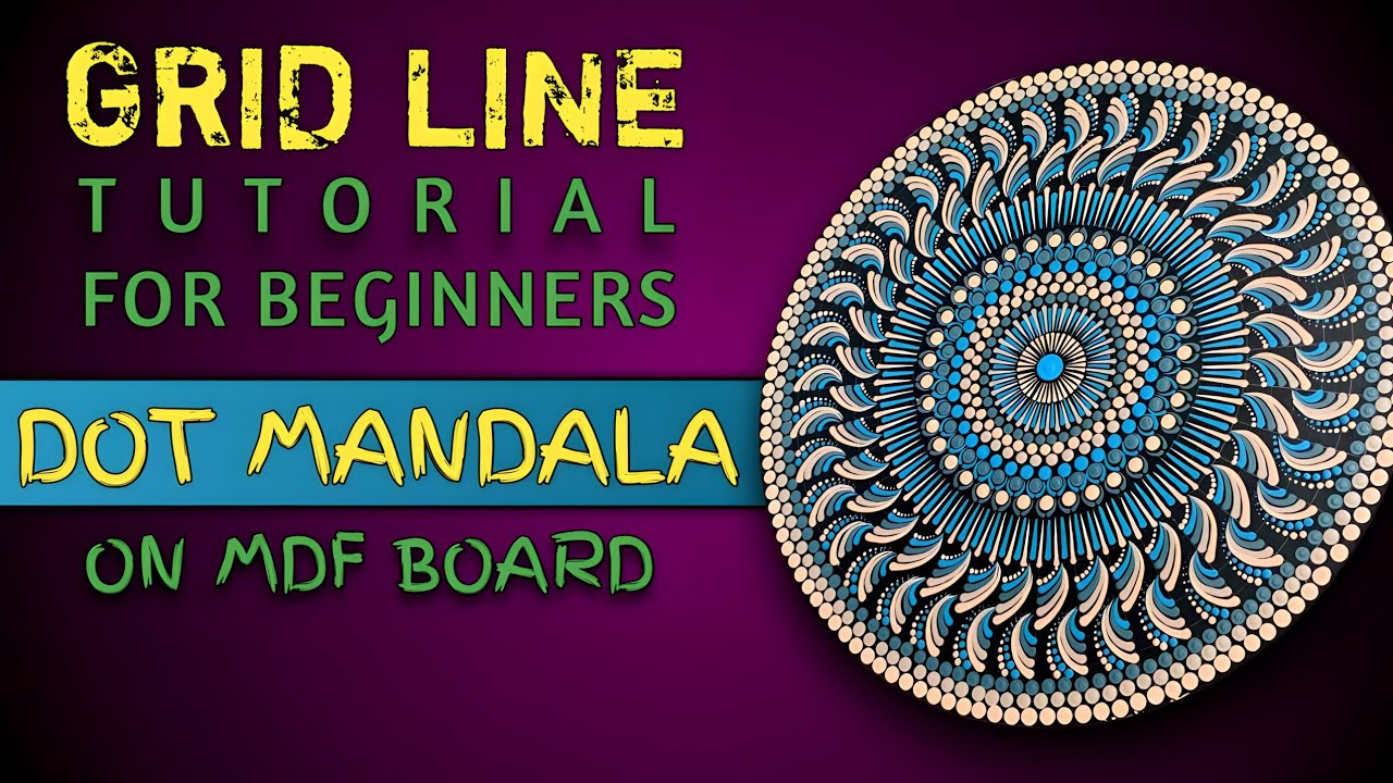 Dot Mandala Art For Beginners | Grid Line Tutorial For Dot Mandala | Dot Art On Mdf Board