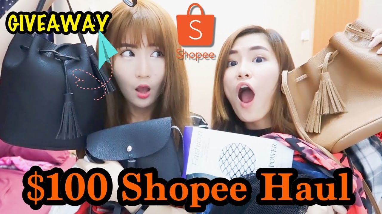 $100 Shopee Haul + Unboxing Fashion Grab Bag! + GIVEAWAY!