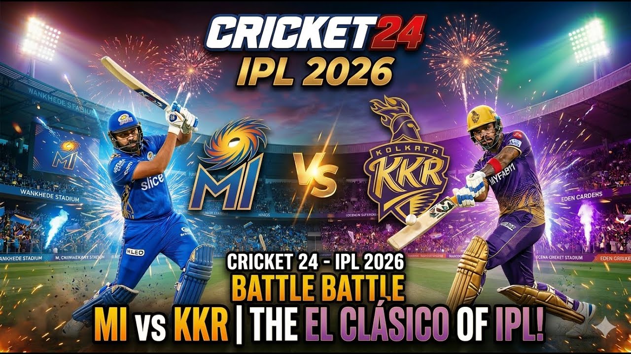 IPL 2026 Match 3: MI vs KKR Live! 🔵🔥 Mumbai Indians vs Knight Riders | Cricket 24