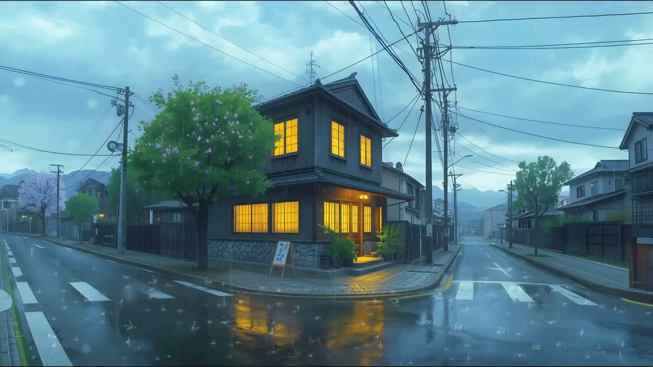 Rainy Café Ambience 🌧️ Peaceful Lofi Beats for Working