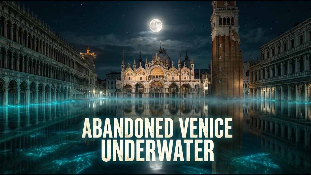 Abandoned Venice Underwater at Midnight | Moonlight & Silence | POV Walk